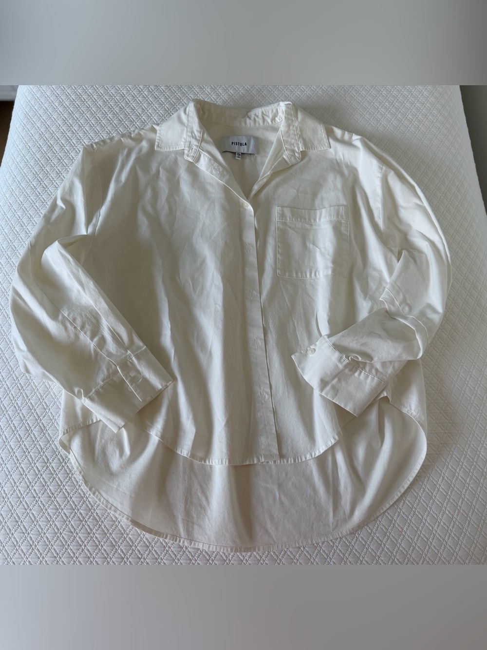 Pistola Off-White Button-Up Casual high low Shirt